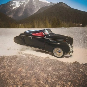1939 Lincoln Zephyr Convertible Signature 1:32 Black Exterior Red Interior... - Picture 1 of 5