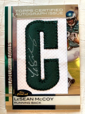 2009 Topps Finest LeSean McCoy Jumbo Jersey RPA /49 Auto Autograph Eagles Pitt - Image 1 of 3