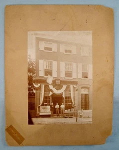 M W Horst Cigar Store Pool Room Philadelphia Antique Albumen Photograph O AS IS - Picture 1 of 10