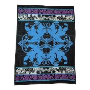 Biederlack Throw Camp Blanket Abstract Ikat 54" x 68" Blue Purple Vintage 80s - Picture 1 of 9