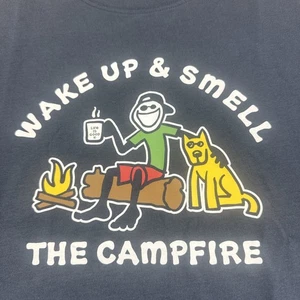 Life Is Good Kurzarm T-Shirt Wake Up & Smell Campfire Neu mit Etikett Größe Small - Bild 1 von 5