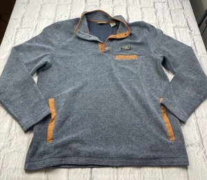LL Bean Sweater Fleece Pullover Logo 1/4 Snap Neck Jacket Men’s Sz L - Picture 1 of 11