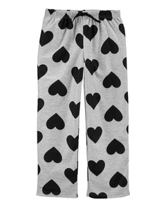 Carter’s Kid Heart Pull-On Fleece Pajama Pants, Girls Size 8/8A - Picture 1 of 6