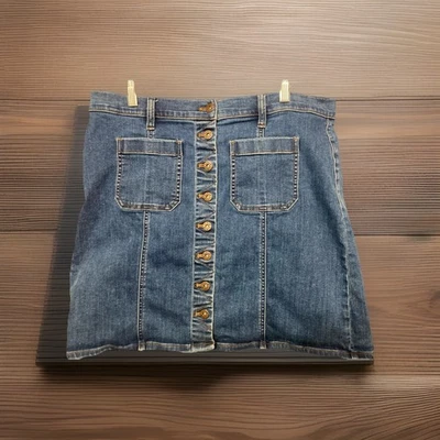 J. Crew Jean Skirt, Woman’s Size 14, Stretch - Imagem 1 de 4