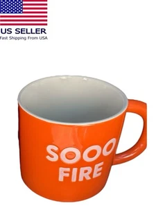 Taza de gres Room Essentials Sooo naranja fuego con letras blancas nueva - Imagen 1 de 3