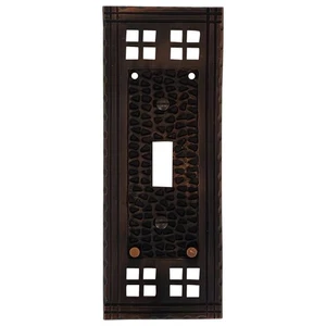 Arts and Crafts Bronze Single Gang Switch Plate Cover Mission - Bungalow - Picture 1 of 1
