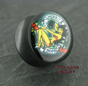 Ohr Plug PIN UP Ohrpiercing Old School Ohrstopfen Tunnel 10,12,14mm Dehnpiercing - Bild 1 von 1