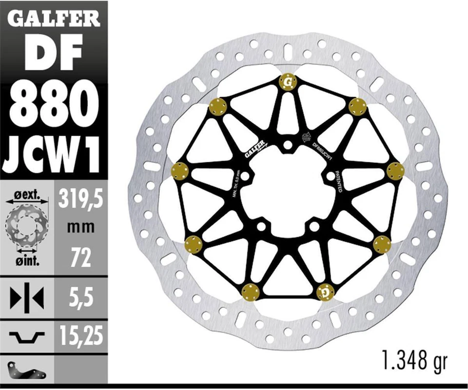Galfer brake disc Ant WAVE FLOATECH RACING 319.5X5.5MM DUCATI MONSTER S4Rs 2006 - Image 1 of 1