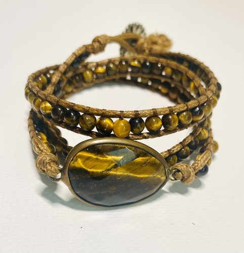 VALENTINO Bracciale finto creativo uomo donna occhio di tigre grande centro gioielli fatti a mano