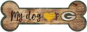 Green Bay Packers Dog Bone Sign 6" x 12" - Picture 1 of 1