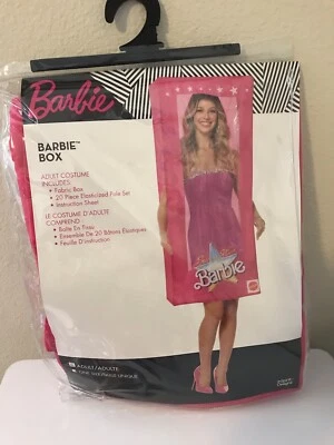 Barbie Box Halloween Costume Adult One Size Pink White Fabric Box New - Image 1 of 4
