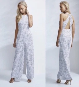Finders Keepers Womens JUMPSUIT Dot Medium White Blue Weddings Summer - Picture 1 of 4
