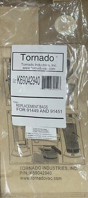30 (3 x 10 Bags) Tornado Vacuum Package  K69042940 For 91449 And 91451 - Image 1 of 2