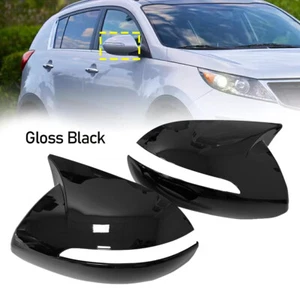 2Pcs Gloss Black Rearview Mirror Cover Caps For 2011-2015 Kia Sportage KX5 ABS - Foto 1 di 7