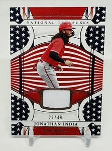 Jonathan India Red White Blue Parallel /49 Player Used Relic 2022 NT Cincinnati  - Picture 1 of 2