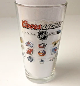 COORS LIGHT NHL HOCKEY TEAMS LOGO TUMBLER 16 OUNCE LIBBEY GLASS - Picture 1 of 8