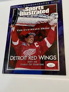 STEVE YZERMAN DETROIT RED WINGS 1998 CHAMPS SIGNED SPORTS ILLUSTRATED. JSA - Picture 1 of 10