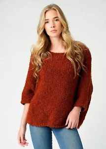 Neu italienischer bequemer Damenpullover Lagenlook flauschig weich Boucle Strick Fledermaus Oberteil - Bild 1 von 68