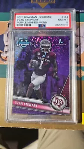 2023 Bowan U Chrome Evan Stewart, Purple Mini-Diamond #144, PSA 8, #144, 157/399 - Picture 1 of 3