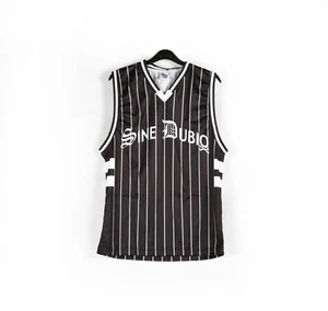 Black Pinstripe baseball jersey SINE DUBIO mens size small - Picture 1 of 2