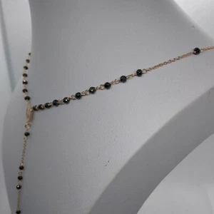 Collar Rosario Plata Unisex Hematites Facetada Y CM 50 Cobre Rodio Viv - Imagen 1 de 15