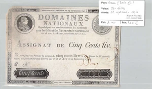 France (Louis XVI ) 500 livres 29/9/1790 pick A40 - Bild 1 von 1