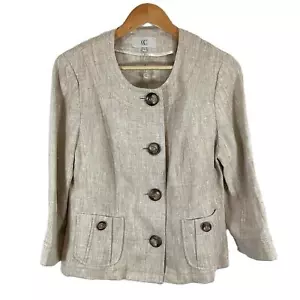 Country Casuals Leinenjacke Creme UK 14 - Bild 1 von 4