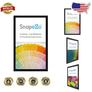U.V. Protective 12x20 Poster Frame Featuring Easy Snap Front for Art Displays - Picture 1 of 11
