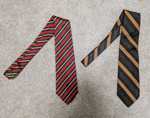 TWO (2) ABERCROMBIE & FITCH Striped Neck Ties, ALL SILK, Handmade In USA - Picture 1 of 4