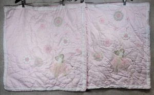 Pottery Barn Kids Pillow Shams Quilted Set Of 2 Floral Fairy Embroidered Pink - Picture 1 of 18