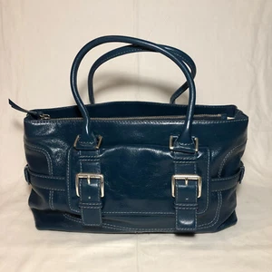 Michael Kors Black Brookville Tote Shoulder Bag Blue - Picture 1 of 23