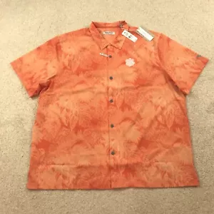 Tommy Bahama Clemson Tigers Mens 3XL Button Down Shirt Floral Orange - Picture 1 of 7