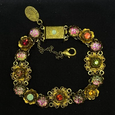 Pulsera Michal Negrin Cristal Multicolor Flores Hecha en Israel Foto 1 de 4