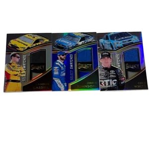 3 2017 PANINI SELECT SWATCHES RACE USED MATERIAL cards Jimmie Johnson +MORE - Picture 1 of 4