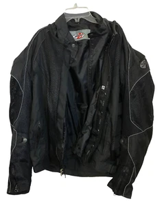 Joe Rocket Lined Vented Armored Motorcycle Jacket Men's XL Black Adjustable Fit - Picture 1 of 16