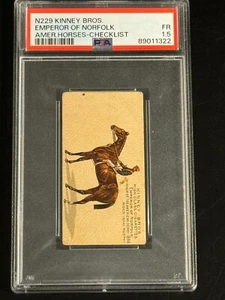 1889 N229 Kinney Bros Horses Emperor of Norfolk Isaac Murphy PSA 1.5 (higher:3) - Picture 1 of 2
