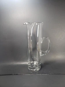 RETRO Clear Glass Martini Pitcher w/ Pinch Style Spout & Handle 11.5" Hand Blown - Picture 1 of 10