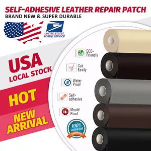 Self Adhesive Leather for Sofa Repair Patch Furniture Table Chair Sticker Seat - Picture 1 of 14