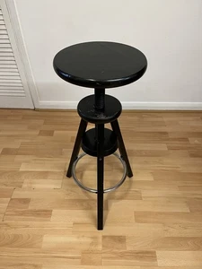 Industrial Retro Solid Wooden Adjustable Artist Stool Piano Stool Bar Stool - Picture 1 of 24