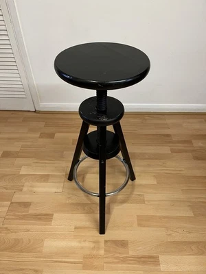 Industrial Retro Solid Wooden Adjustable Artist Stool Piano Stool Bar Stool - Image 1 of 4