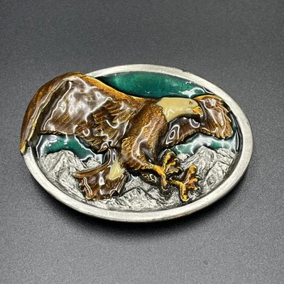 Vintage Eagle Belt Buckle By Bergamot Brass Works W146 1984 Made In The USA - Image 1 of 4