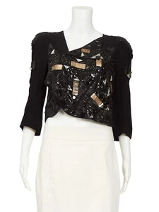 WILLOW Cropped Embellished Wrap Top AU 6 - Good Condition - Picture 1 of 3