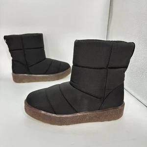 Madewell Toasty Puffer Boots Womens 10 Black Winter Slip On NC299 - Picture 1 of 12