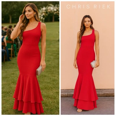 NWT Likely Prina One Shoulder Red Mermaid Gown Size 6 | Formal Wedding Guest - Image 1 of 4