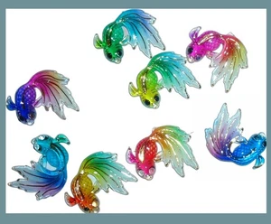 Acrílico Flatback Goldfish ojo de burbuja pez cabujones rosa naranja azul verde 8 - Imagen 1 de 2