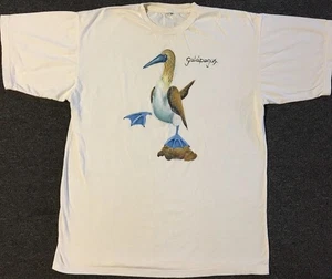 Vtg 90s Galapagos Bird Faded Shirt L Nature Art Wildlife Beach Surf Grunge 80s - Picture 1 of 12