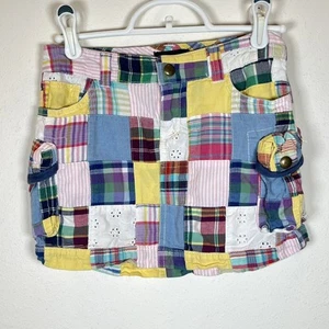 Ralph Lauren Polo Skirt Girls Madras Plaid Patchwork Sz 8 Cargo Pockets - Picture 1 of 6