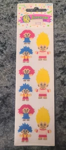 Troll Sandylion Fuzzy Aufkleber Vintage Trolle 1990 RAR Neu Bogen versiegelt Made Canada - Bild 1 von 3