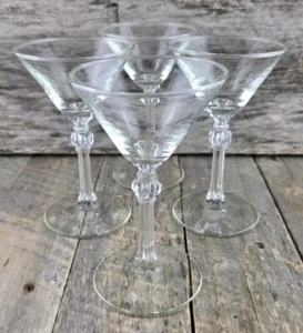 4 Libbey STARDUST liquor cocktail glasses 5.75" 1950s blown glass USA cordial - Picture 1 of 4