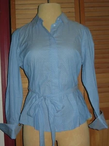 Lane Bryant 26 blau & weiße Punkte Dobby Baumwollmischung Signatur Hemd mit Krawatte 26W - Bild 1 von 3